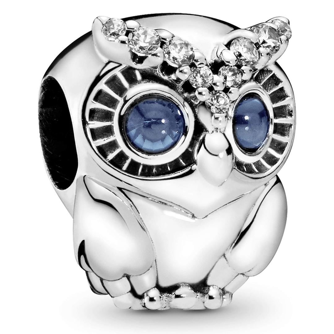 PANDORASparkling Owl Charm - Compatible Moments Bracelets - Jewelry for Women - Gift for Women in Your Life - Made with Sterling Silver & Cubic Zirconia