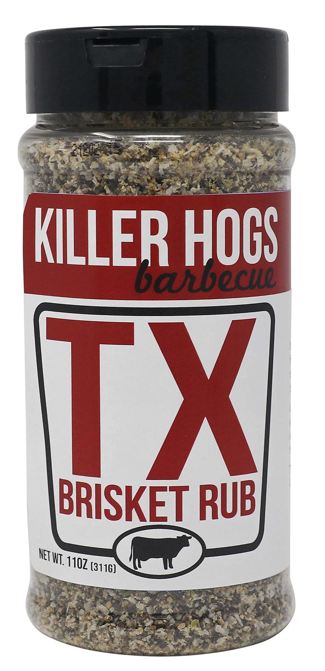 Killer Hogs BBQ TX Brisket Rub | Championship BBQ and Grill Seasoning | Great on Brisket, Ribs, Steaks, or Turkey | 11 Ounces