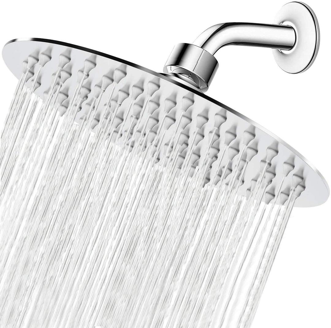 NearMoon Rain Shower Head, Ultra-Thin Design-Pressure Boosting, Awesome Some Experience, High Flow Stainless Steel Rainfall Shower Head (8 Inch,Chrome Finish)