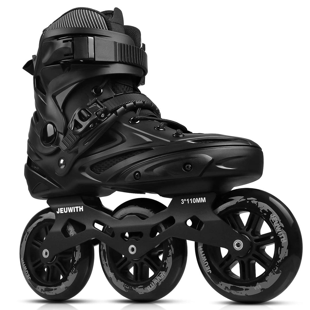 Inline Skates, 3 Wheels 110mm Roller Skates Blades for Adult Women Men, Professional Outdoor Fitness Inline Speed Skates for Unisex