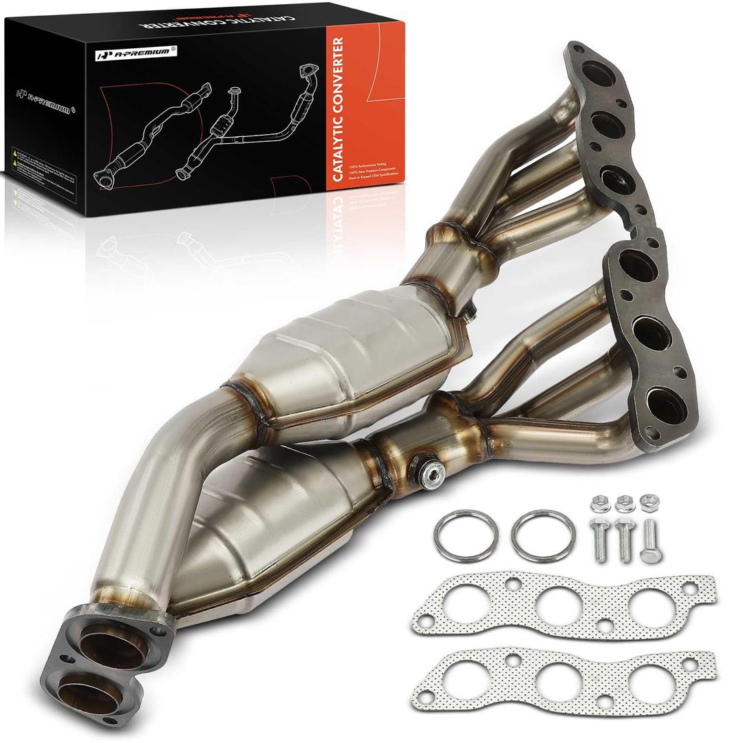 A-PremiumExhaust Manifold Catalytic Converter Kit Direct-Fit Compatible with Lexus IS300 2001-2005 3.0L, GS300 1998-2005 3.0L, SC300 1998-2000 3.0L & Toyota Supra 1998 3.0L, EPA Compliant