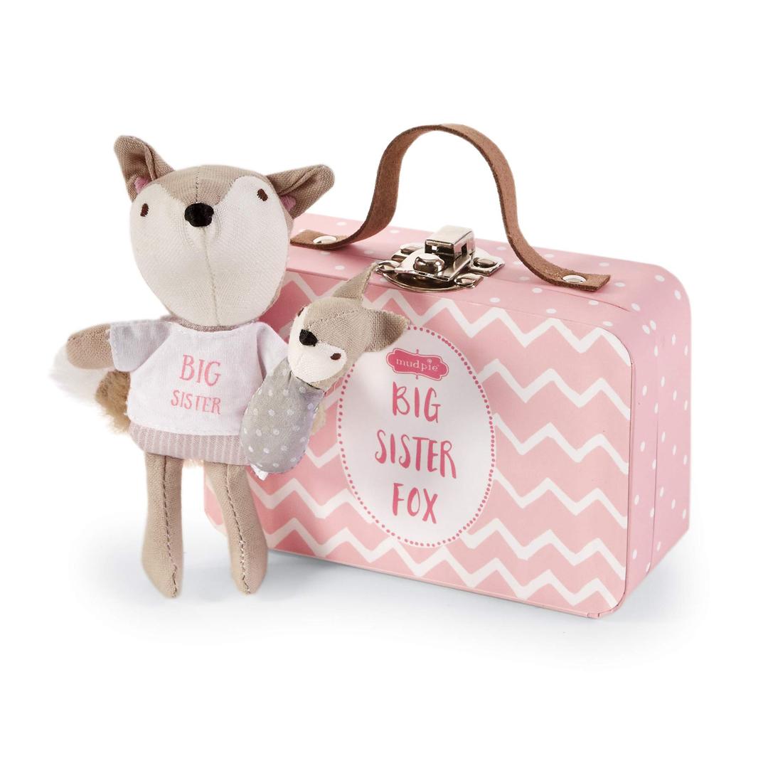 Mud PieMud Pie Mini"I'm A Big Sister" Fox Set, Pink, 4.5" x 3"x 1.5" , 2 Piece Set