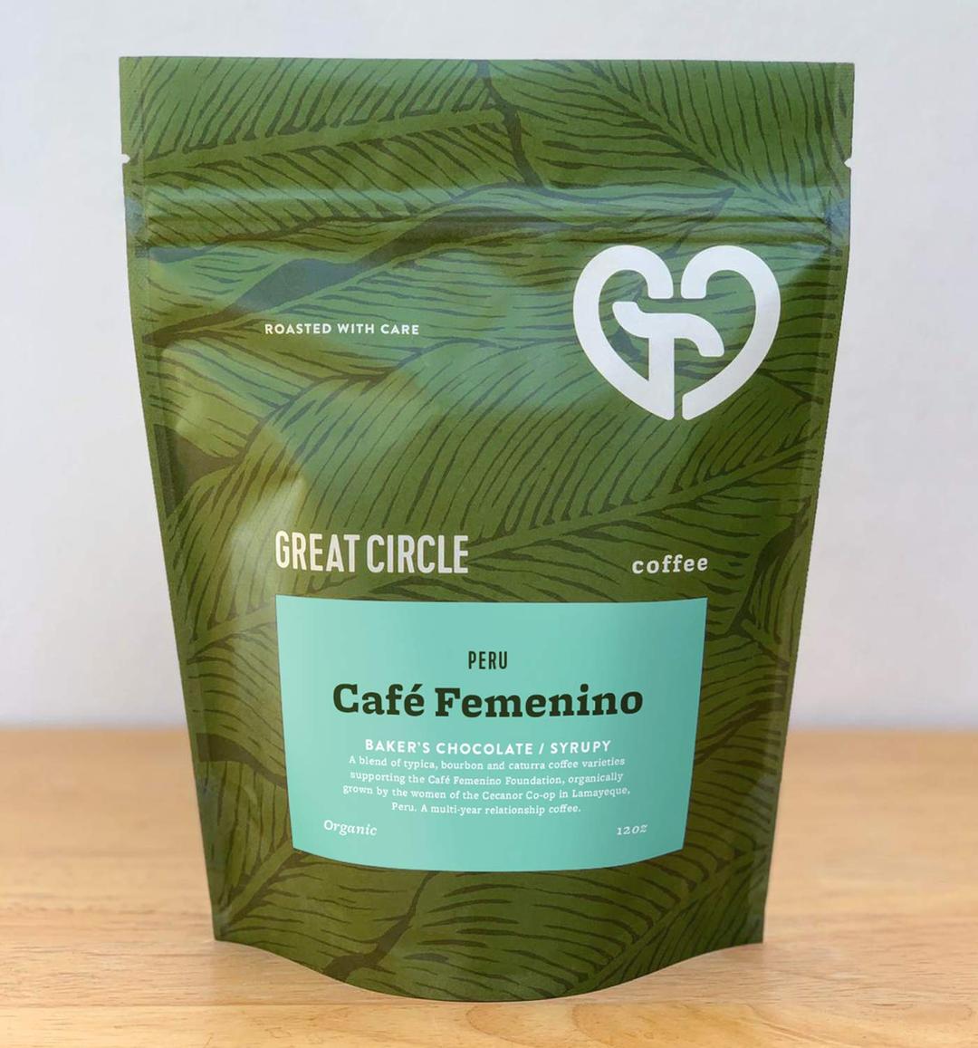 Great CircleCoffee Peru Café Femenino | Whole Bean Coffee | Fresh Roasted Coffee Grown by Women | Medium Roast | Organic Coffee Beans | Chocolatey | Specialty Coffee