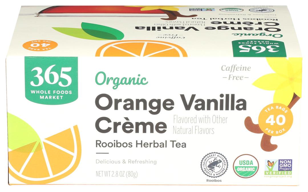 365 by Whole Foods Market, Tea Rooibos Orange Vanlla Creme Organic, 40 Count