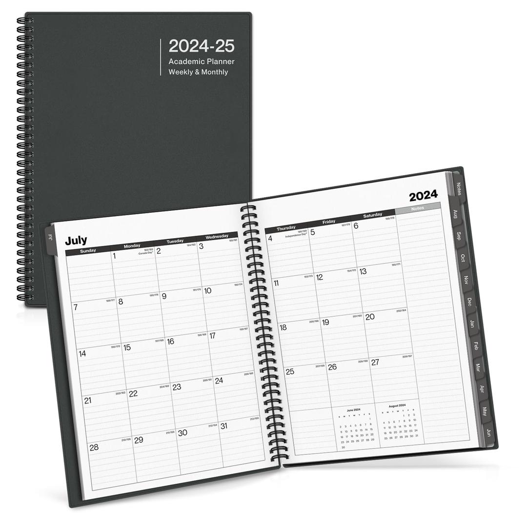 Dunwell 2024-2025 Planner Weekly Monthly (8.5x11"), Large July 2024-June 2025 Day Planner, Calendar Agenda Book 8.5 x 11, Daily Organizer