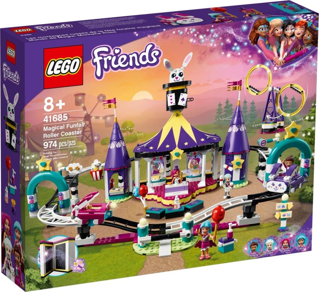 LEGOFriends Magical Funfair Roller Coaster 41685 Building Kit; Pretend Playset for Kids Who Love Theme Park Toys; New 2021 (974 Pieces)