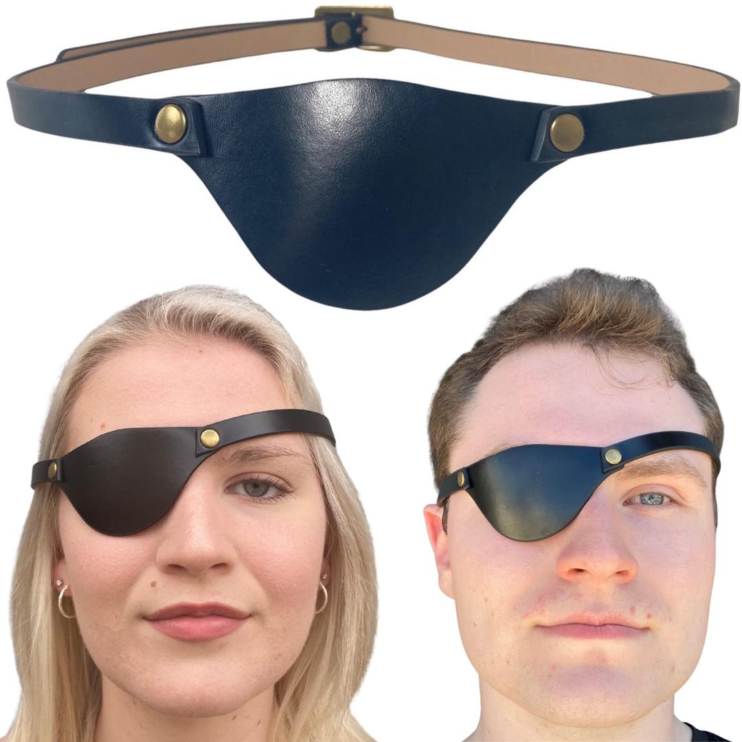 Eye Patches for Adults Right and Left Eyes - Handmade Leather Eye Patch for Adults