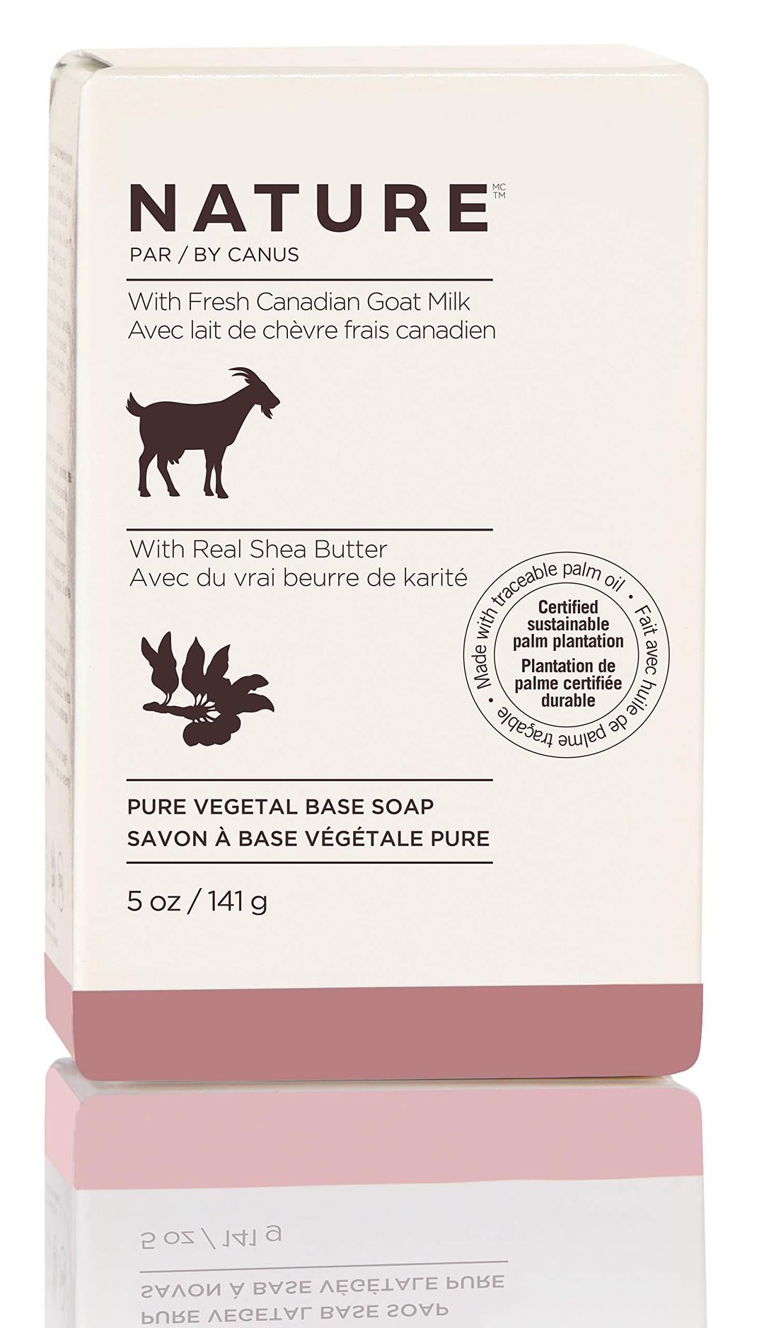 Nature by Canus Bar Soap, Shea Buttr, 5 Oz, With Fresh Canadian Goat Milk, Vitamin A, B3, Potassium, Zinc, and Selenium (89824)