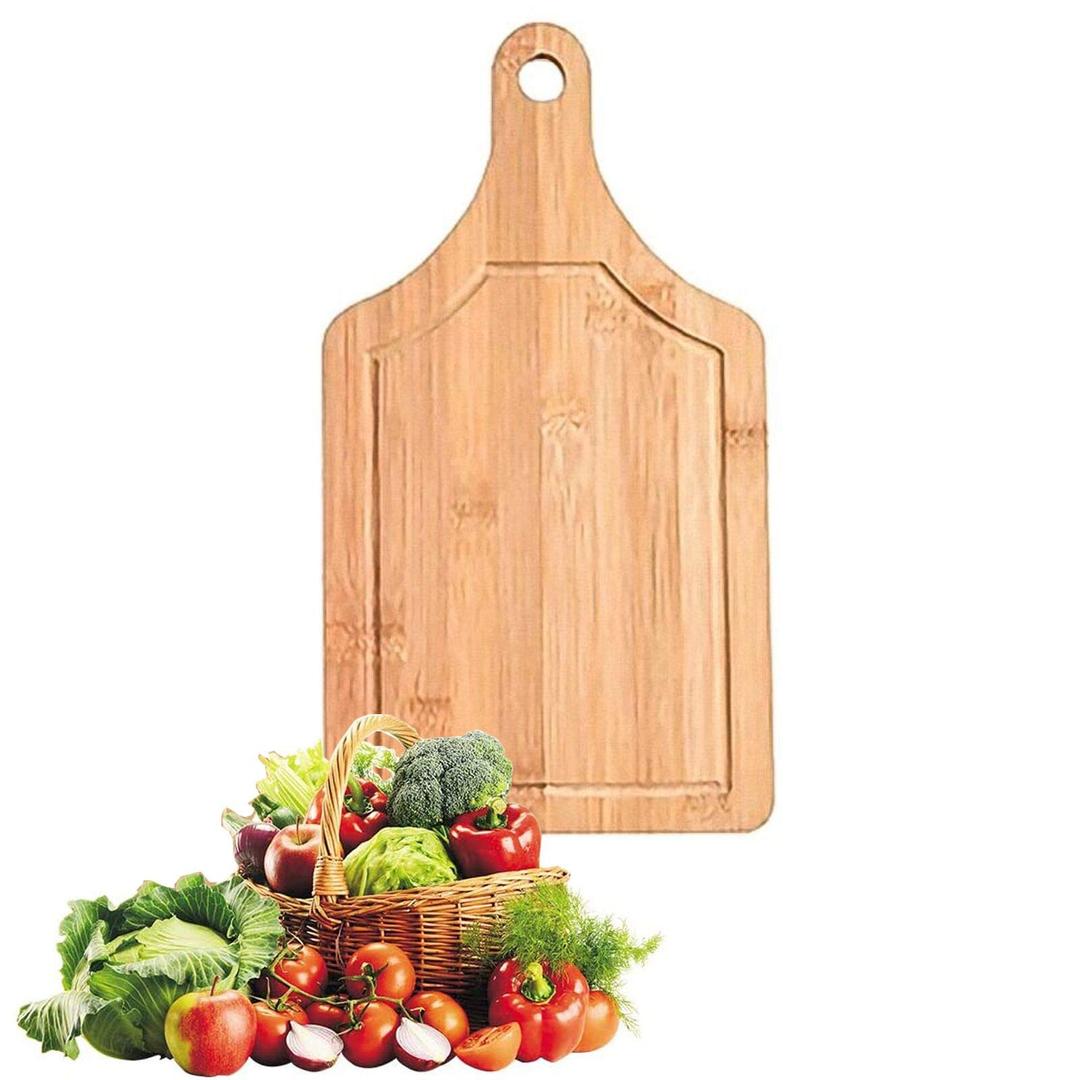 Bamboo Cutting Board,Meat Chopping Boards,Pizza Peel Paddle with Handle for Homemade Baking Pizza Bread Cake Fruit Vegetables (Small Square -Board)