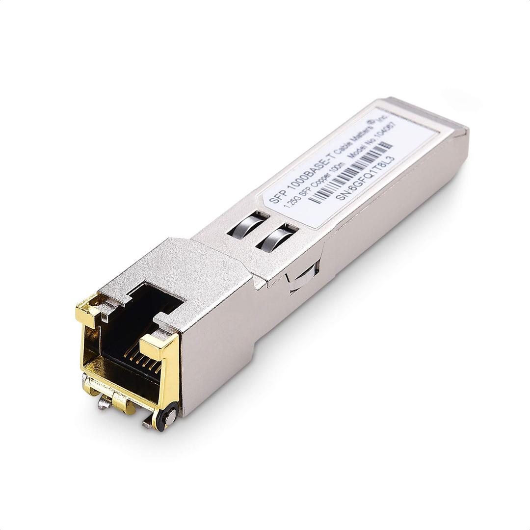 Cable Matters1000BASE-T Gigabit SFP to RJ45 Copper Ethernet Modular Transceiver for Cisco, Ubiquiti, TP-Link, Huawei, Netgear, and Supermicro Equipment