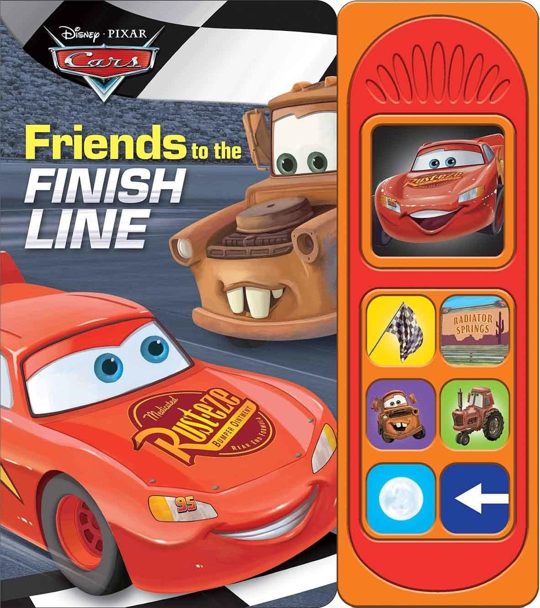 Disney Pixar Cars - Friends to the Finish Line 7-Button Sound Book - Featuring Lightning McQueen and Mater - PI Kids Board book – Sound Book, May 11, 2023