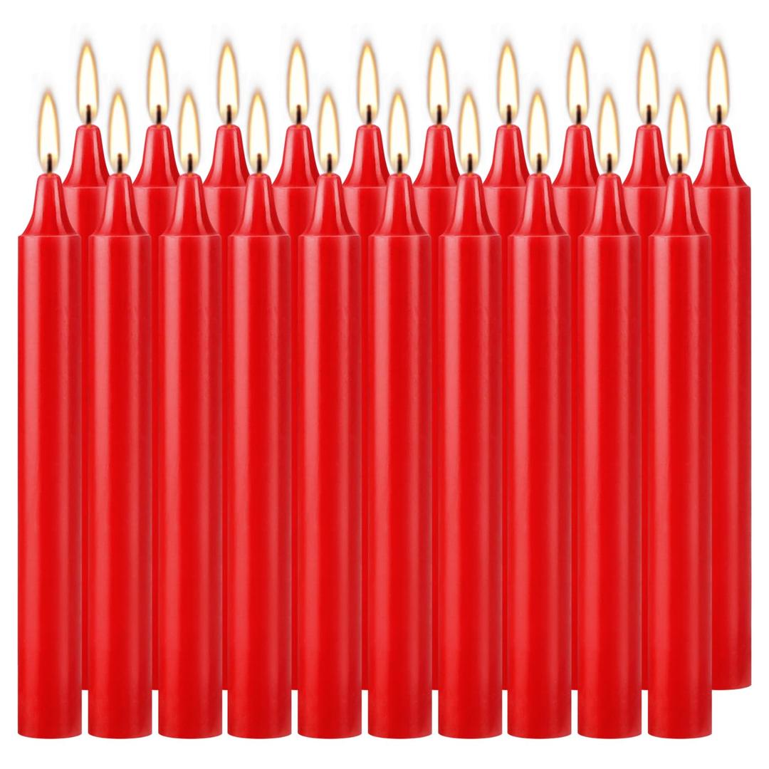 Set of 20 Red Spell & Chime – Premium Mini Taper Candles for Rituals, Prayer, Birthdays, Meditation, Altar - 4 Inch Tall, Unscented (Red)