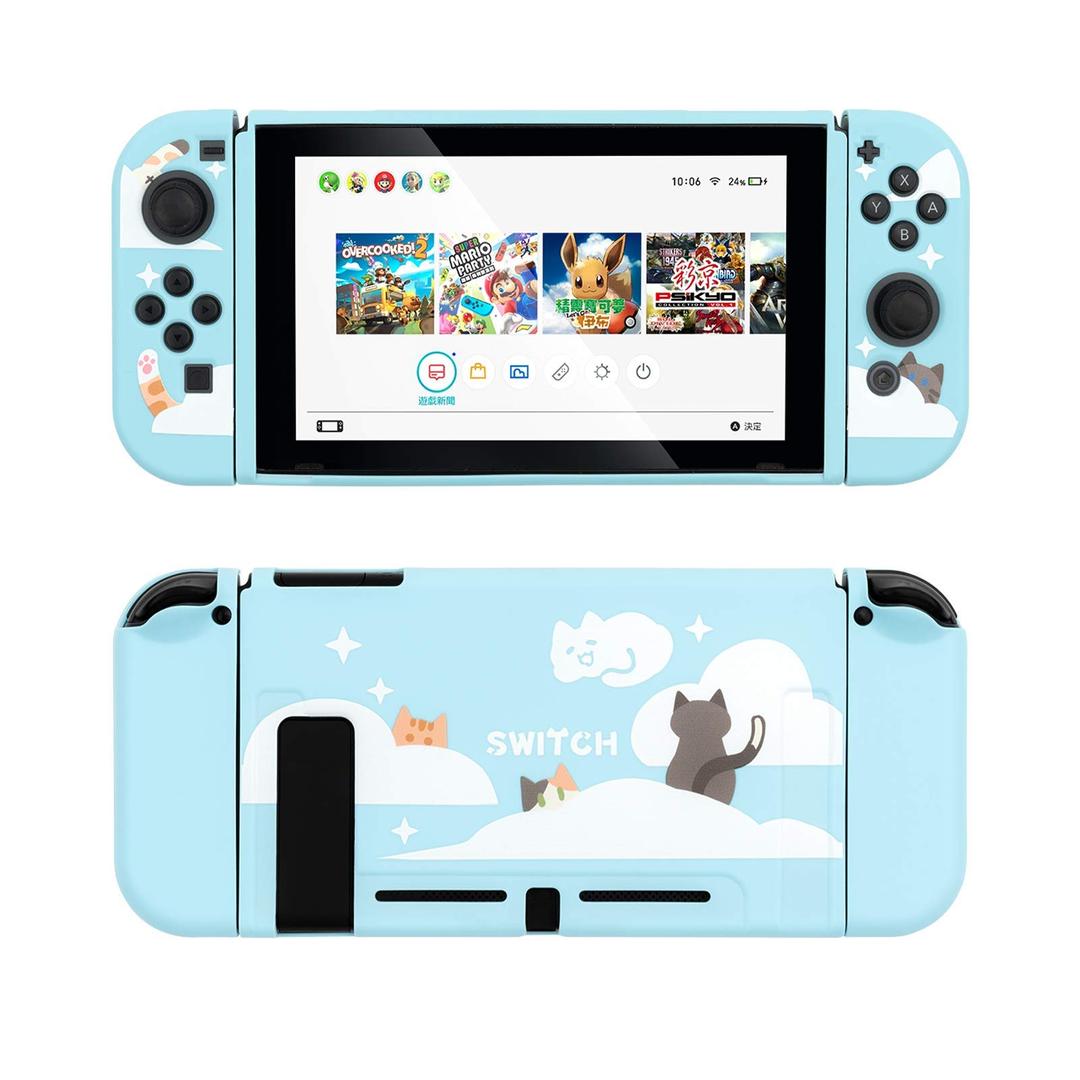 GeekShareProtective Case for Switch, Soft TPU Slim Case Cover Compatible with Nintendo Switch Console and Joy-Con (Nebula Cat)