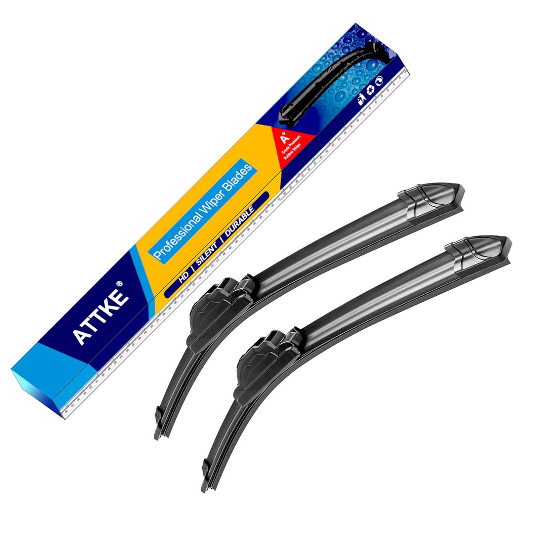 ATTKE OEM Quality Front Windscreen Wiper Blades for Honda CR-V 2017-2020/Nissan Pathfinder 2013-2020/Rogue 2015-2020 Sentra 2007-2012/Subaru Legacy 2015-2019 (26″+17″ Front Windshield Wiper Blade Set)