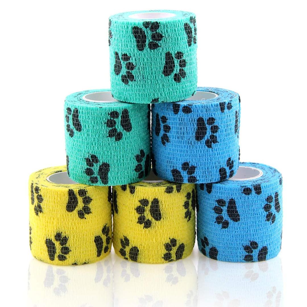 AUPCON Vet Wrap Cohesive Bandages Bulk Self Adhesive Bandage Wrap Self Adherent Wrap Non-Woven for Dogs Pet Animals & Ankle Sprains & Swelling 2 Inch x 5 Yards (2 Inch Claw)