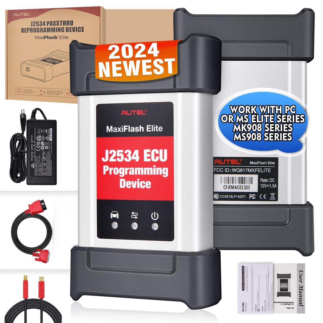 Autel MaxiFlash Elite VCI J2534 Pass-Thru ECU Programming Tool, 2024 Multi-Protocol PassThru Interface, Work with Autel MaxiSYS Elite II Elite MS908 MS908S Pro II MS908CV II MK908P MK908 Pro II & P-C