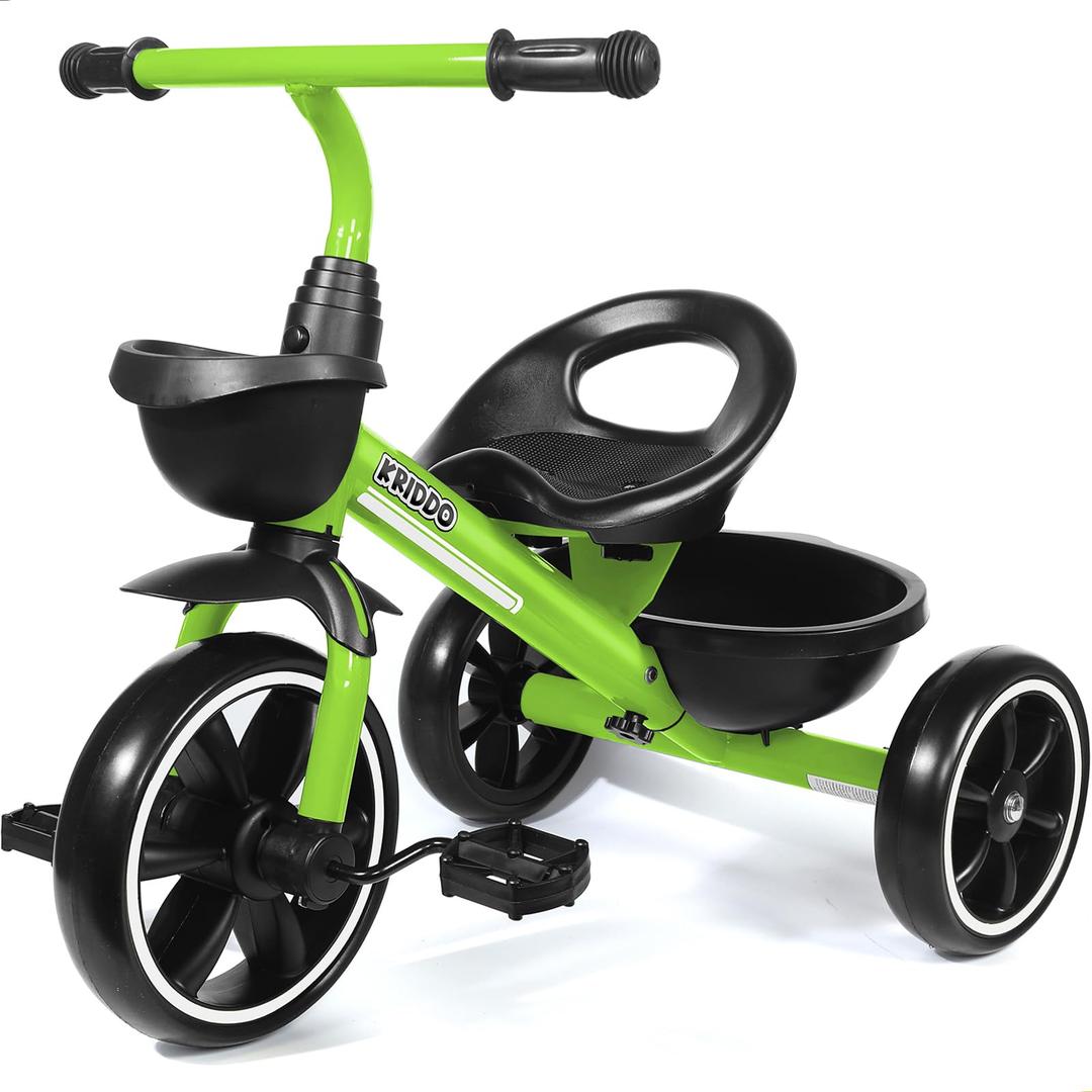 KRIDDOTricycles Age 24 Month to 4 Years, Toddler Kids Trike for 2.5 to 5 Year Old, Gift for 2-4 Year Olds , Green