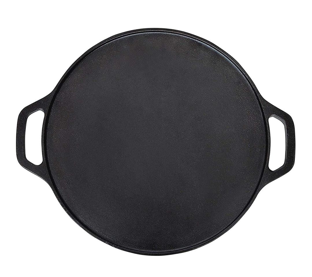 Pre-Seasoned Cast Iron Dosa Tawa with Premium Extra Coating (12 inches) Perfect for Cooking on Gas, Induction and Electric Cooktops,Black