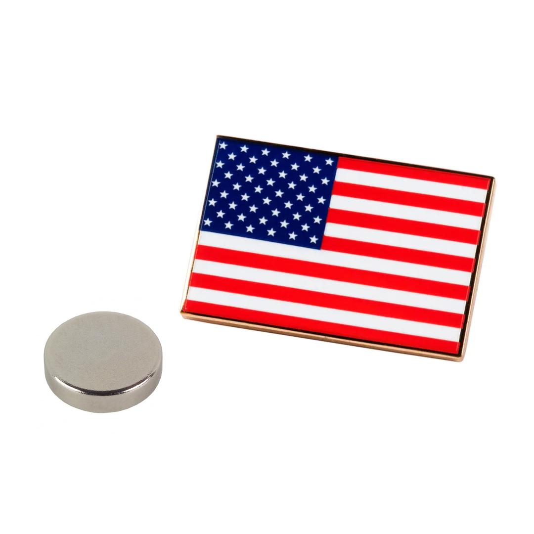 High Street CoAmerican Flag Pin for Suit, Double Magnets for Ease and Safe Attachment, Quality Lapel Pin Collection, Show Your Pride!