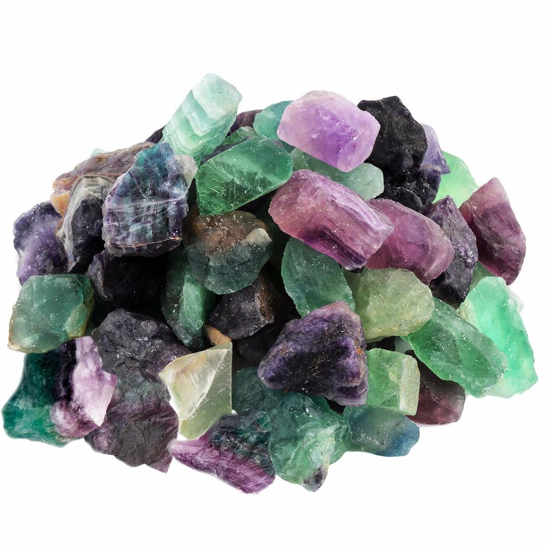 Rockcloud1 lb Natural Crystals Raw Rough Stones for Cabbing,Tumbling,Cutting,Lapidary,Polishing,Reiki Crytsal Healing,Fluorite