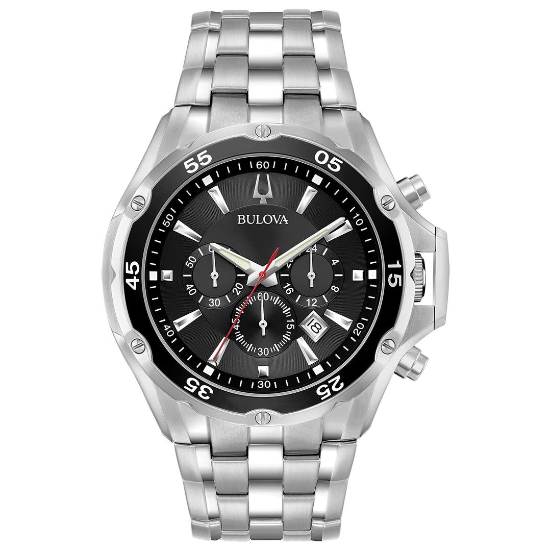 BulovaMen's Classic Sport Stainless Steel 6-Hand Chronograph Quartz Watch