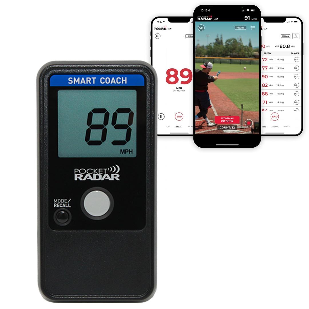 Pocket Radar Smart Coach Speed Gun for Baseball, Hockey, Softball - Accurate Pitching & Sports Speed Measurement, Portable Baseball Radar Gun Compatible with Pocket Radar App (iOS/Android)