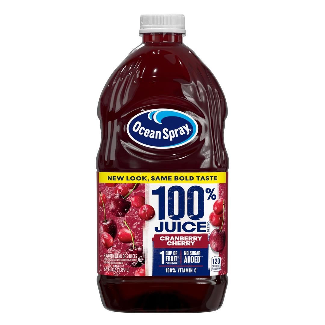 Ocean Spray® 100% Juice Cranberry Cherry Juice Blend, 64 Fl Oz Bottle (Pack of 1)