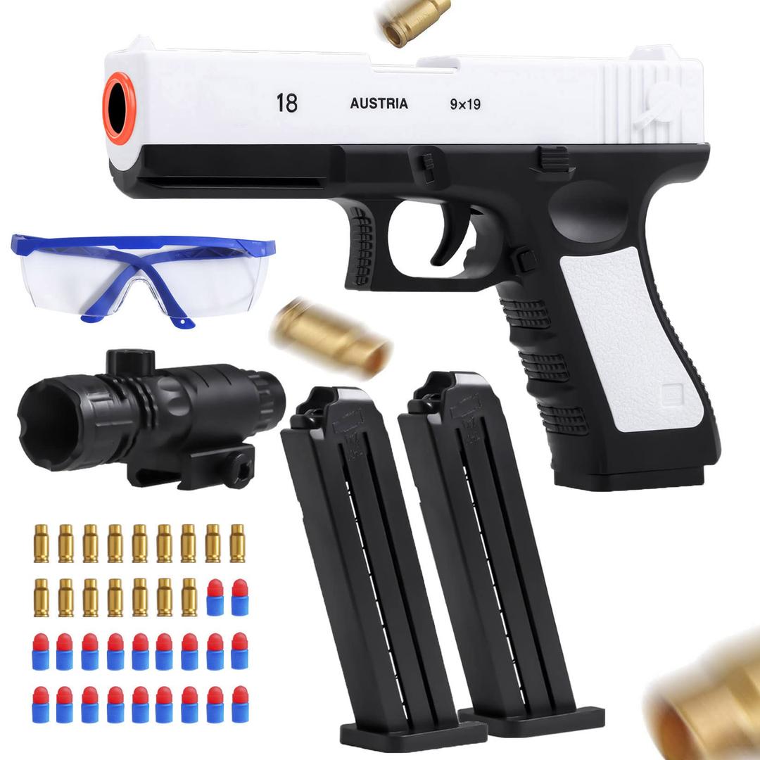 Soft Bullet Toy Gun, Will Not Hurt The Human Body Safety Soft Bullet,Simulate The Real Manual Loading, is a Cool Toy That Children Like - Black