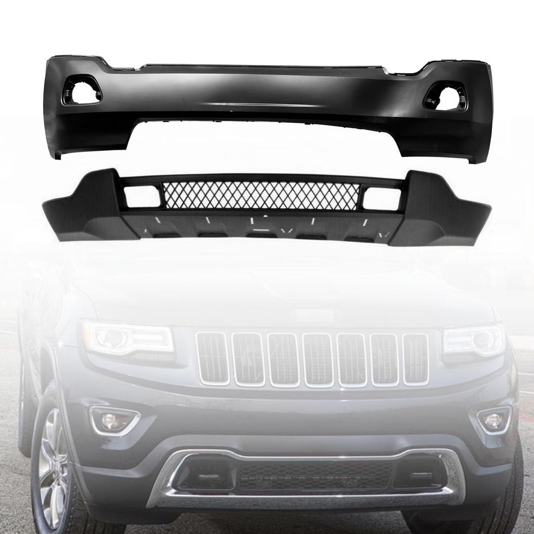 Front Upper & Lower Bumper Cover For 2011 2012 2013 Grand Cherokee