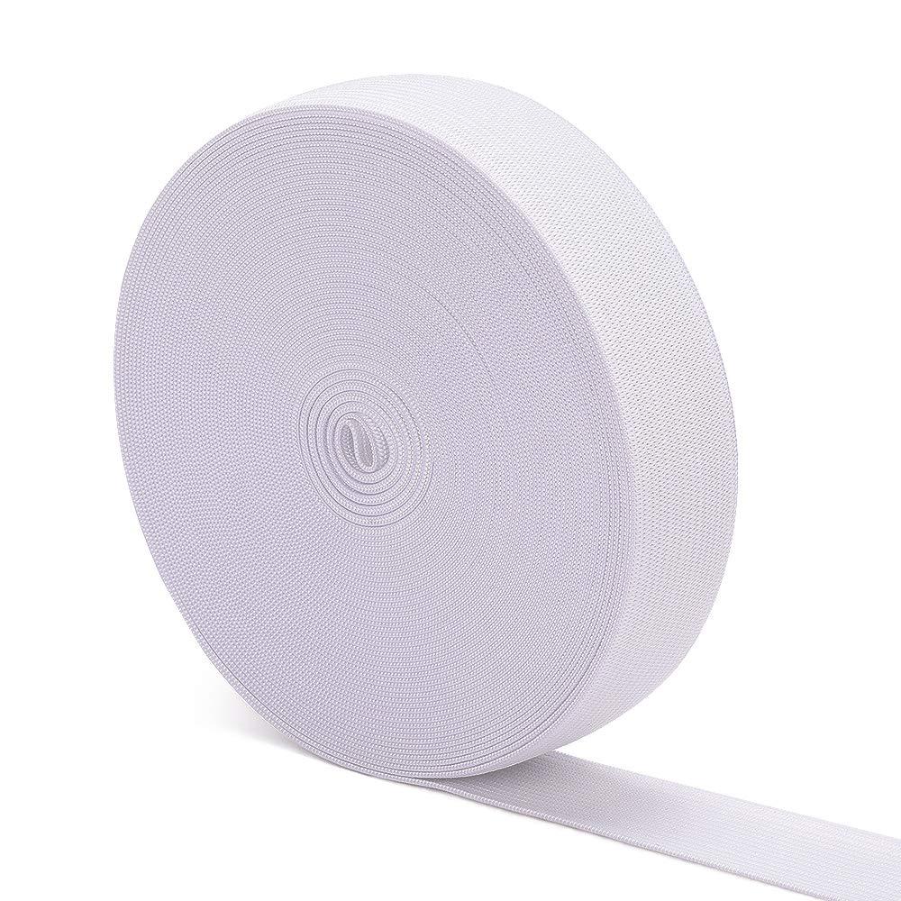 Elastic Bands for Sewing White 1 Inch 12 Yard High Elasticity Knit Spool Sewing Band for Waistbands Pants Clothes and Crafts DIY, Airisoer