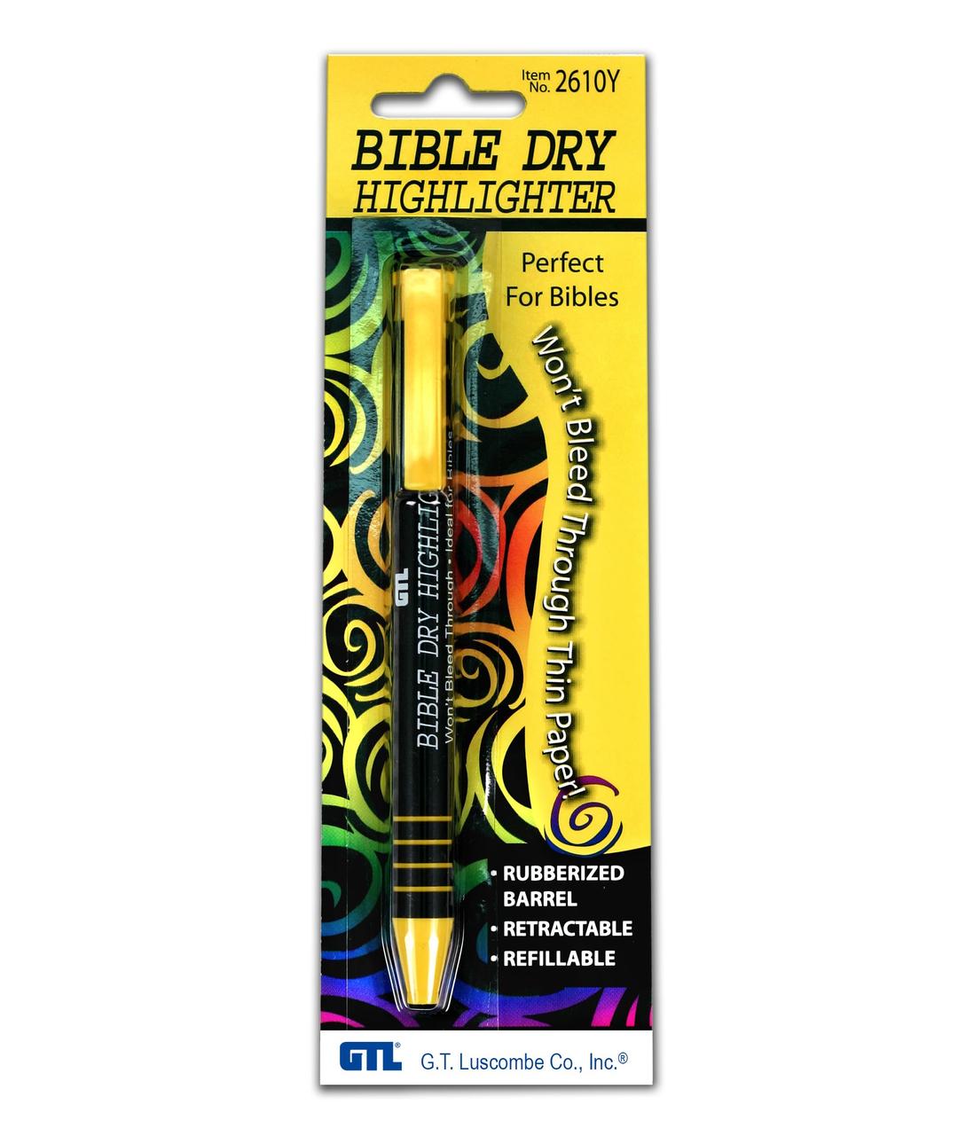 G T Luscombe Bible Dry Highlighter - Yellow Carded