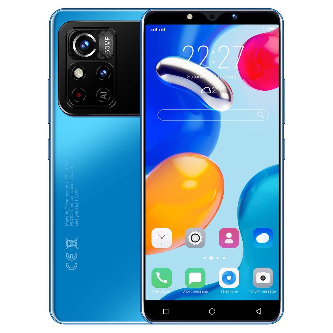 JtQtJ Mobile Phones, Cheap Smartphone with 5.0 Inch IPS Display, Dual SIM, Dual Cameras,Support: Wifi,GPS,Bluetooth Cheap Cell Phones (M4Pro-Blue)