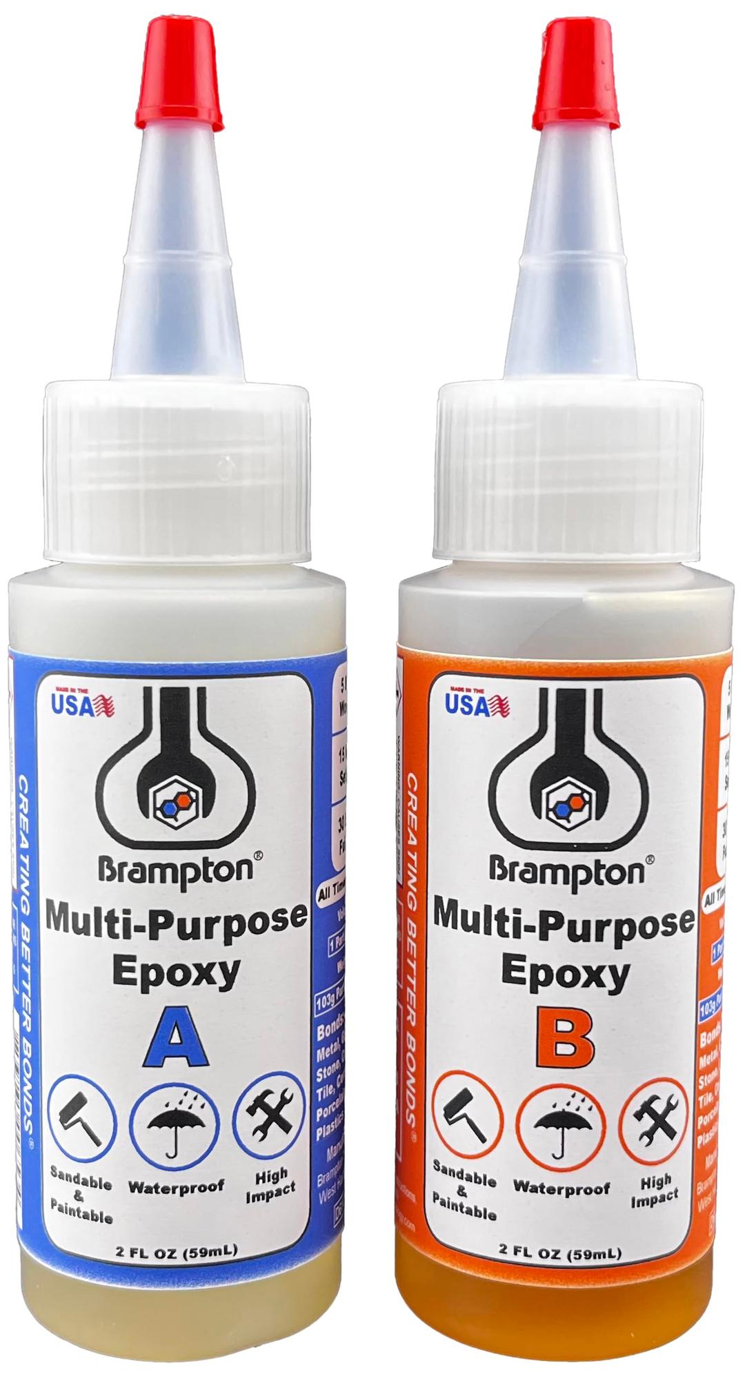 Brampton Multi-Purpose Epoxy - Epoxy Glue Kit for Metal, Wood, Tile, Most Plastics & More - Sets in 30 Minutes - Strong, Durable, Waterproof, Sandable, and Paintable Epoxy Resin (4 oz Kit)