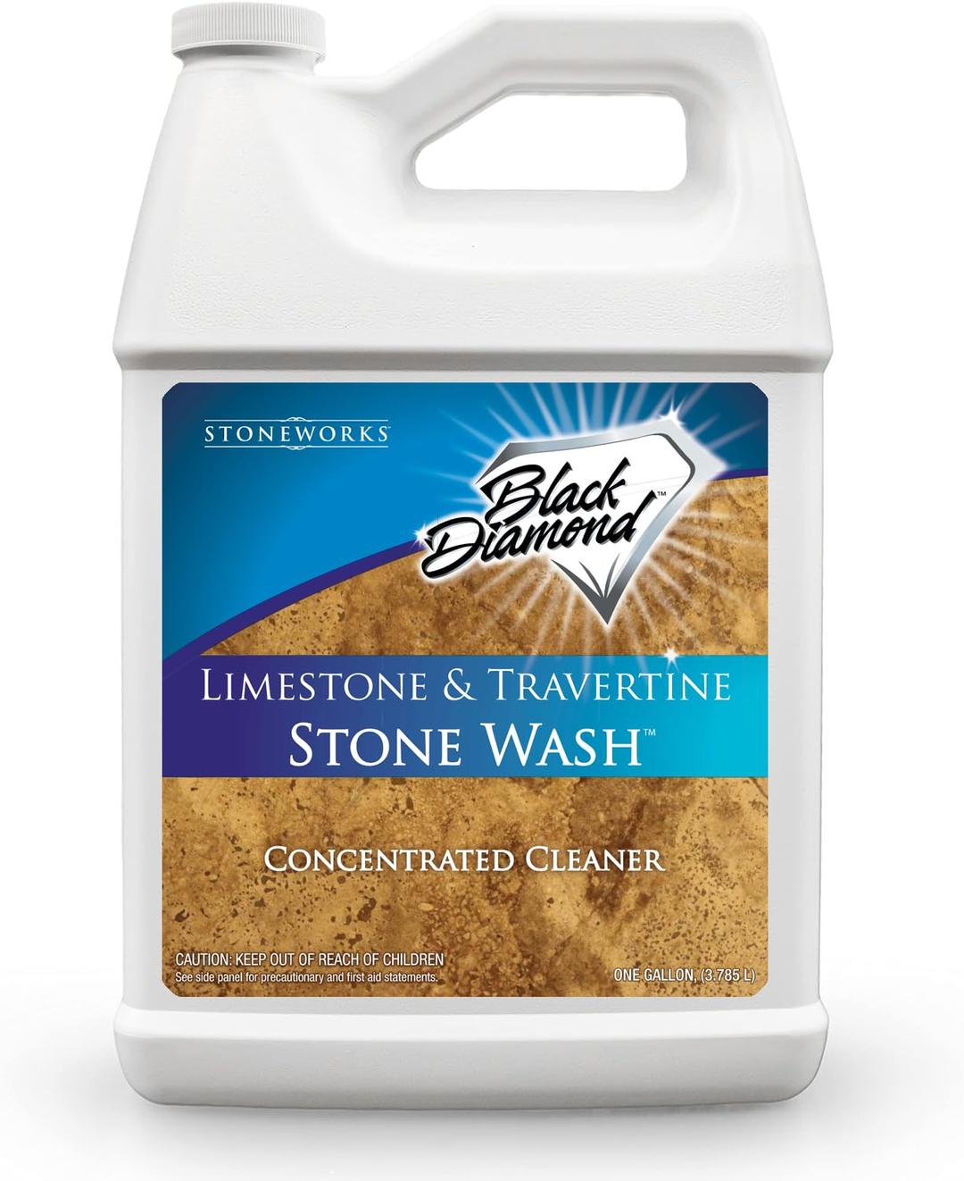 Black Diamond Stoneworks Natural Stone Cleaner - Limestone, Slate & Travertine Cleaner - Natural Stone Shower Cleaner for Marble - Concentrated PH Neutral Stone Floor Cleaner - 1-Gallon.