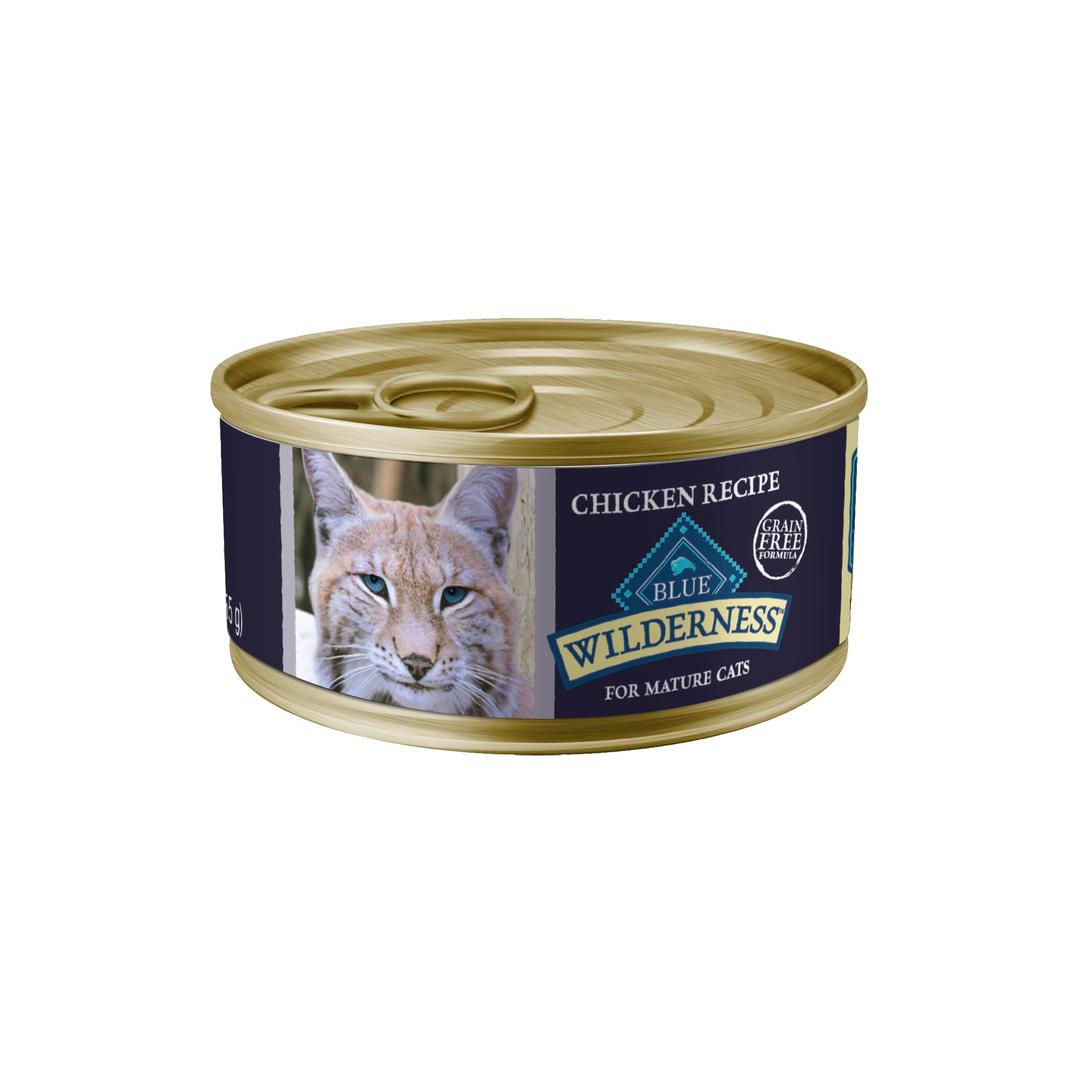 Blue BuffaloWilderness High-Protein Grain-Free Wet Food For Adult Cats 7+, Chicken Recipe, 5.5-oz., 24-count