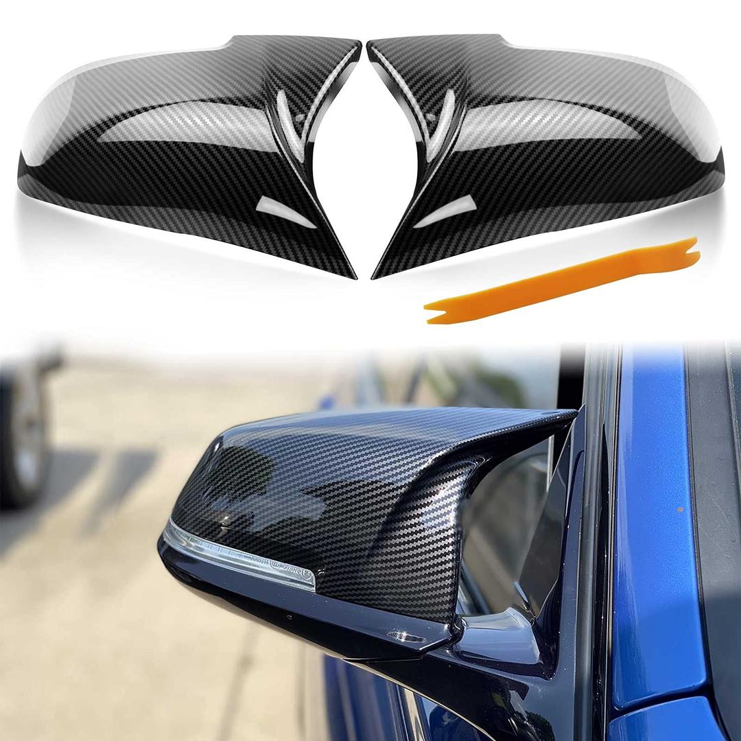 Door Mirror Covers Carbon Fiber Replacement Rearview Side Mirror Covers Caps fit for BMW F20 F22 F23 F30 F31 F32 F33 F36 F87 M2 X1 E84