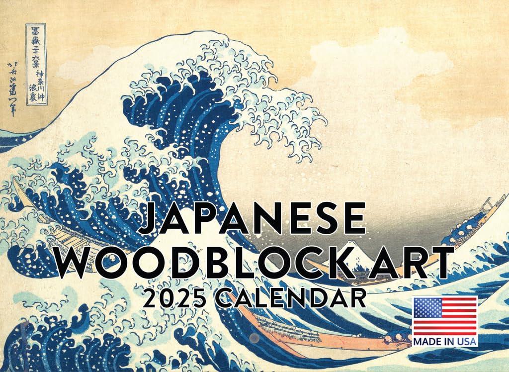 Japanese Woodblock Art Calendar 2025 Monthly Wall Calender 12 Month | Made In The USA