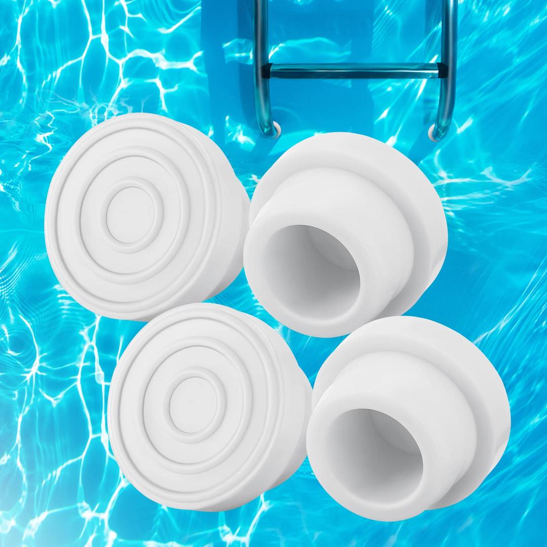 Pool Ladder Bumpers for Inground Pool - 4Packs Inside Plug Caps fit 1.9" Standard Steps Tubing, Rubber Foot Cover Protect Swimming Pool Liner