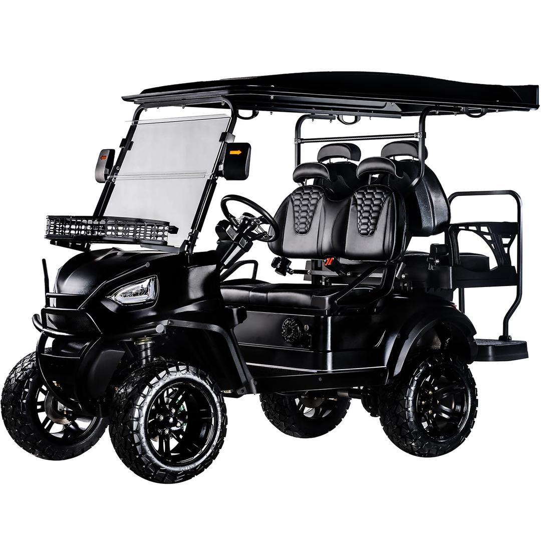 Golf Cart, Powerful 5000-Watt Electric Motor 4 seat Electric Golf Cart, Built in 48V Battery Golf Utility Buggy, Suitable for Golf, Hunting, Scenic Spots, Hotels, Beaches, Schools and Farms