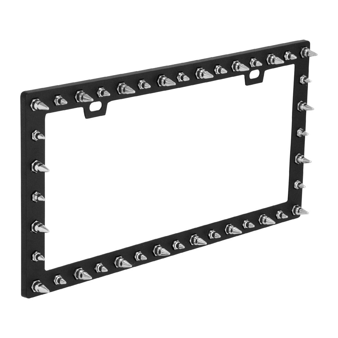 Bell Automotive 22-1-46117-8 Universal Chrome Spike Design License Plate Frame