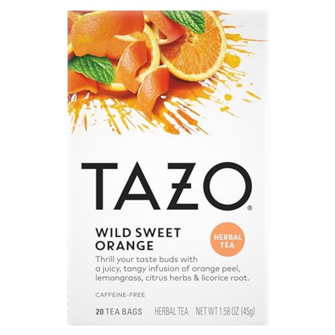 TAZO Wild Sweet Orange Tea Bags, Unsweetened Herbal Tea, Caffeine-Free, 20 Total Tea Bags