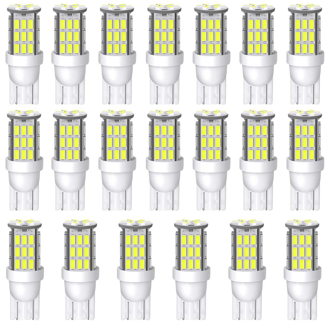 20pcs Super Bright RV Trailer T10 921 194 42-SMD 12V Car Backup Reverse LED Lights Bulbs Light Width Lamp Xenon White