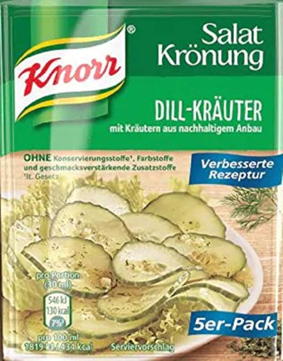 KnorrSalat Kronung Dill-Krauter (Salad Herbs and Dill), 5-Count Packets