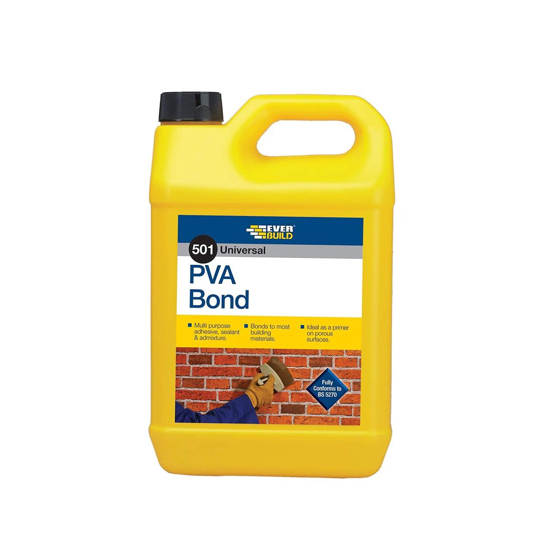 Everbuild 501 Universal PVA Bond – General Purpose Bonding Agent – 5 Litre, White