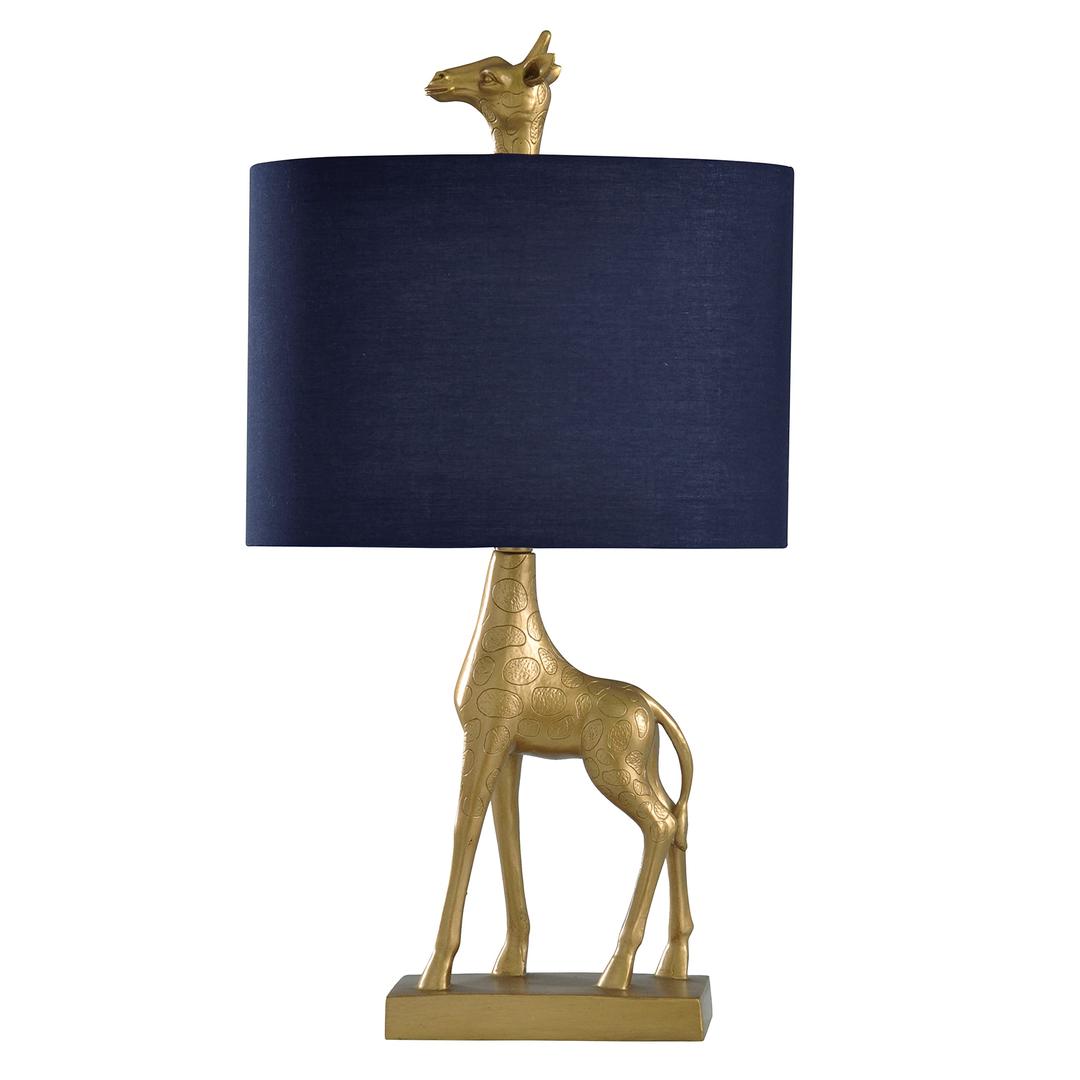 Collective Design L25295DSAM Golden Giraffe, Solid Gold, Navy Blue Table Lamp