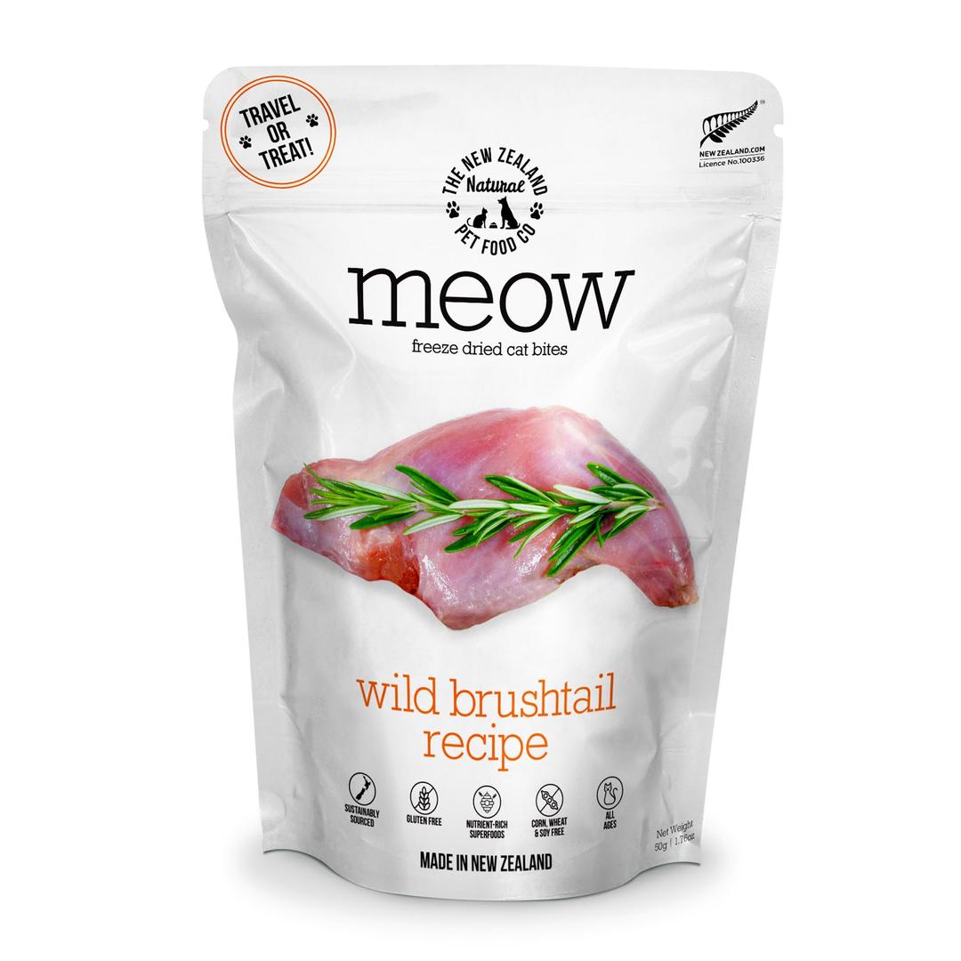 Meow Freeze Dried Cat Food - Wild Brushtail Recipe, High Protein Cat Treats, Meals & Toppers,Dry Cat Food,1.76 oz