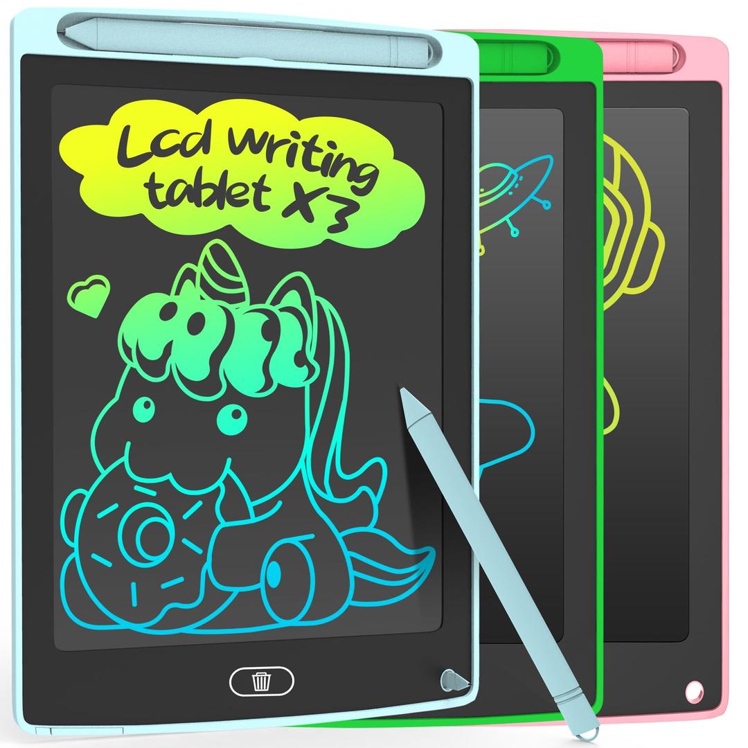 3 Pack LCD Writing Tablet, Colorful Toddler Drawing Tablet Doodle Board for Kids, Erasable Reusable Electronic Drawing Pad, LEYAOYAO Educational and Learning Toy for 3-6 Years Old Boy and Girl