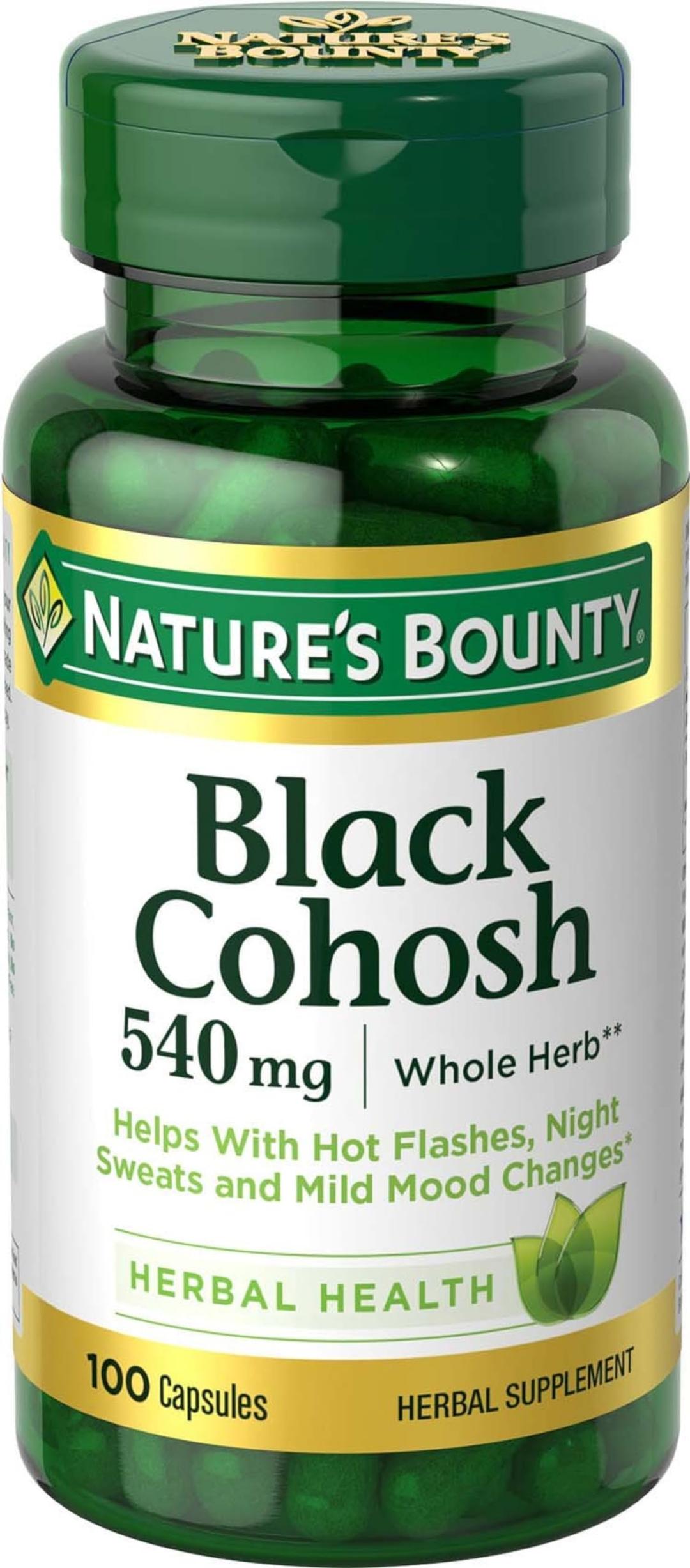 Nature's BountyBlack Cohosh Root Pills and Herbal Health Supplement, Natural Menopausal Support, 540 mg, 100 Capsules