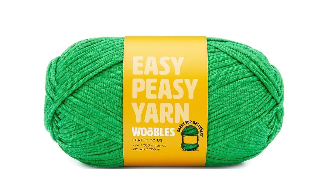 The Woobles Easy Peasy Yarn, Crochet & Knitting Yarn for Beginners with Easy-to-See Stitches - Yarn for Crocheting - Worsted Medium #4 Yarn - Cotton-Nylon Blend