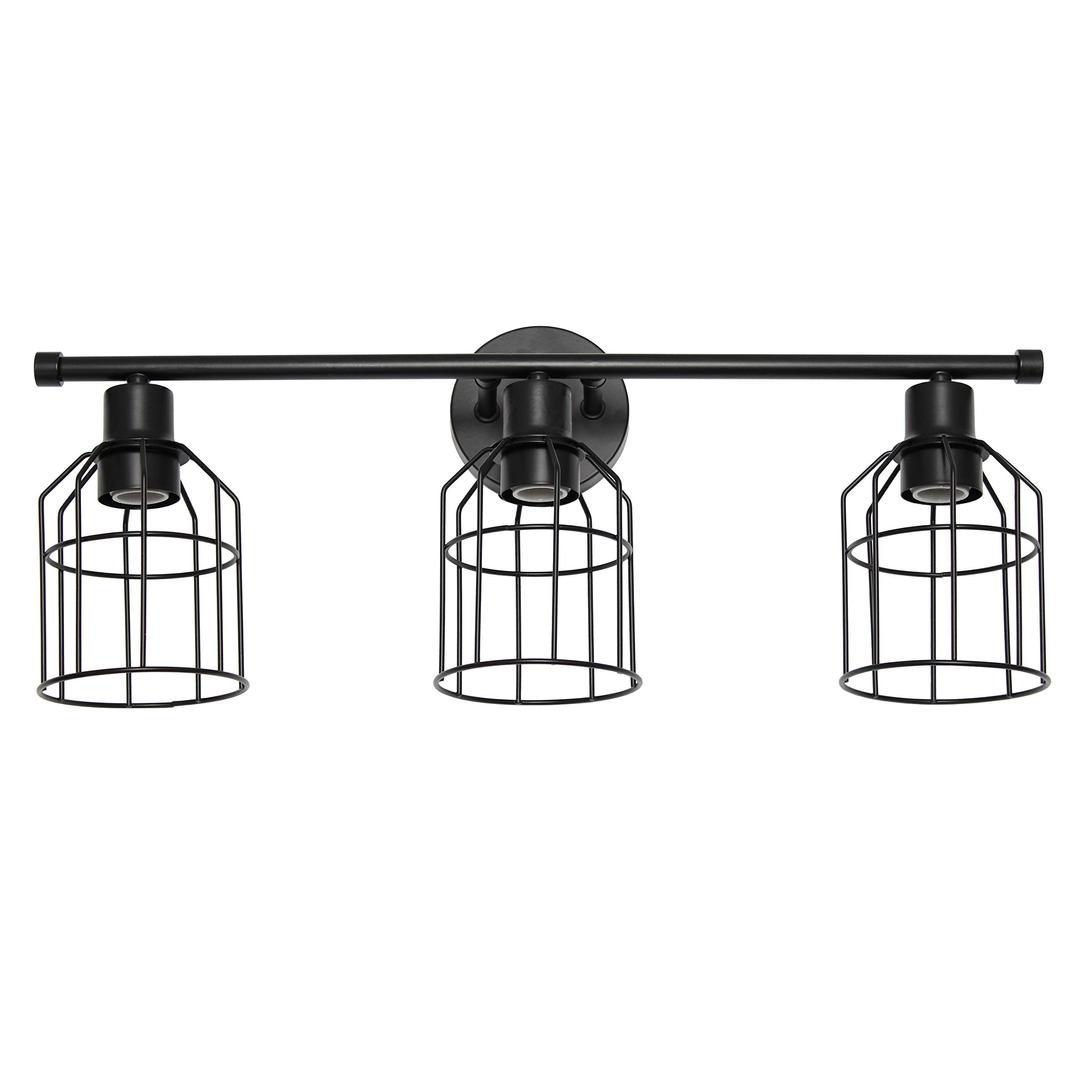 Elegant DesignsVT1014-BLK 3 Light Cage Vanity Light, Matte Black